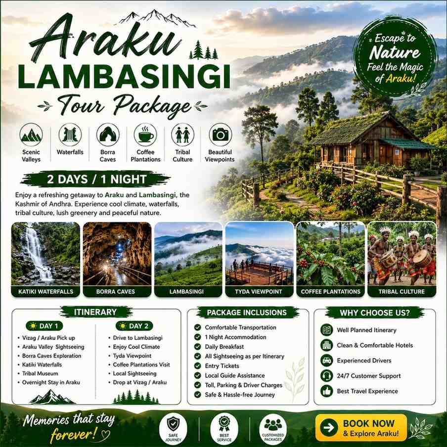 Araku Lambasingi Tour Package for 2 days