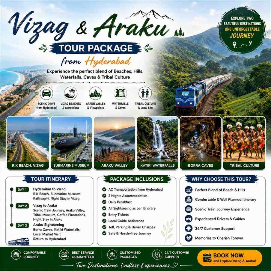 Vizag and Araku Tour Package from Hyderabad