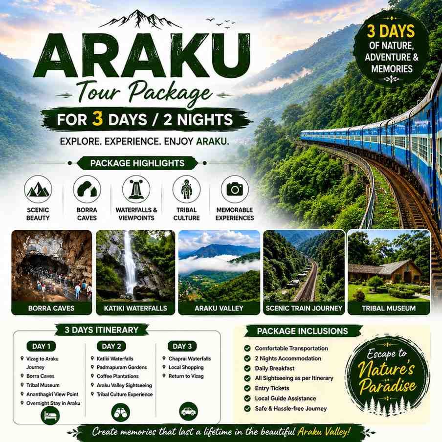 vizag araku tour package for 3 days with low prices